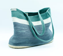 Load image into Gallery viewer, A Piece Of Myne Blue/Cream Casual Tote